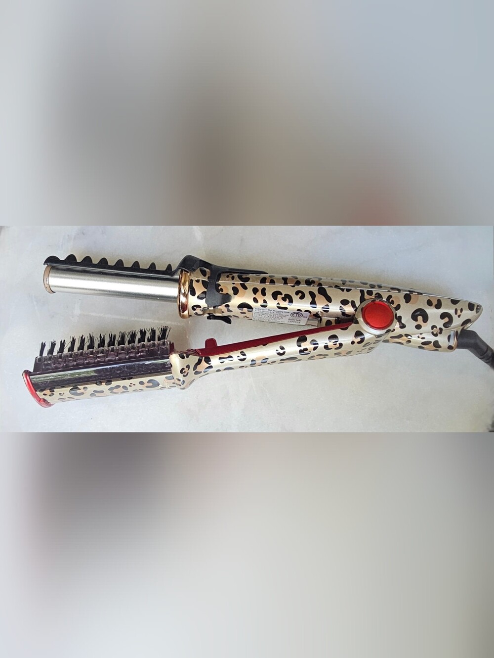 InStyler Rotating Iron Hair Straightener Curler 3/4 Inch Barrel Cheetah Print